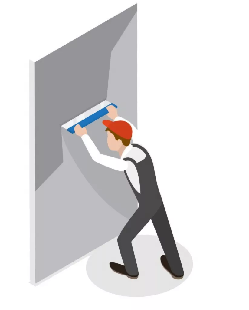 Image d’un jointeur appliquant les finitions sur des joints de plâtre pour une surface parfaite. Art-home est spécialisé dans les travaux de jointement à Cajarc et ses environs pour une finition soignée.